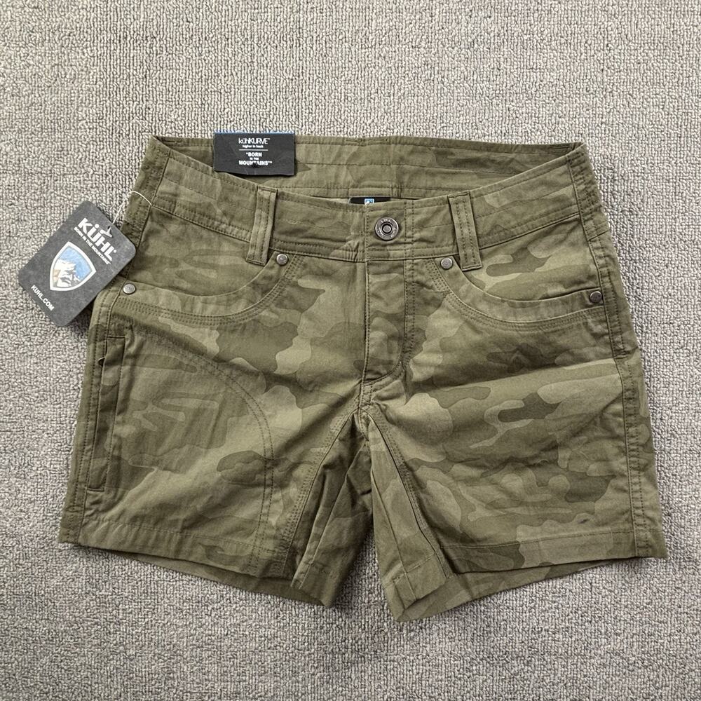 Kuhl Shorts Womens Size 0 5.5 inch inseam Camo Active Outdoor Casual Ladies